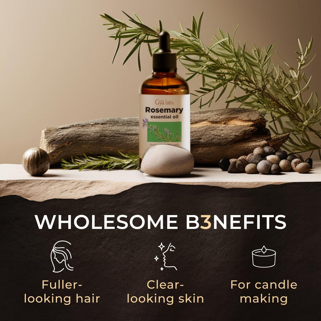 Gya Labs Rosemary Essential Oil – 4oz for Hair, Diffuser & DIY Scents