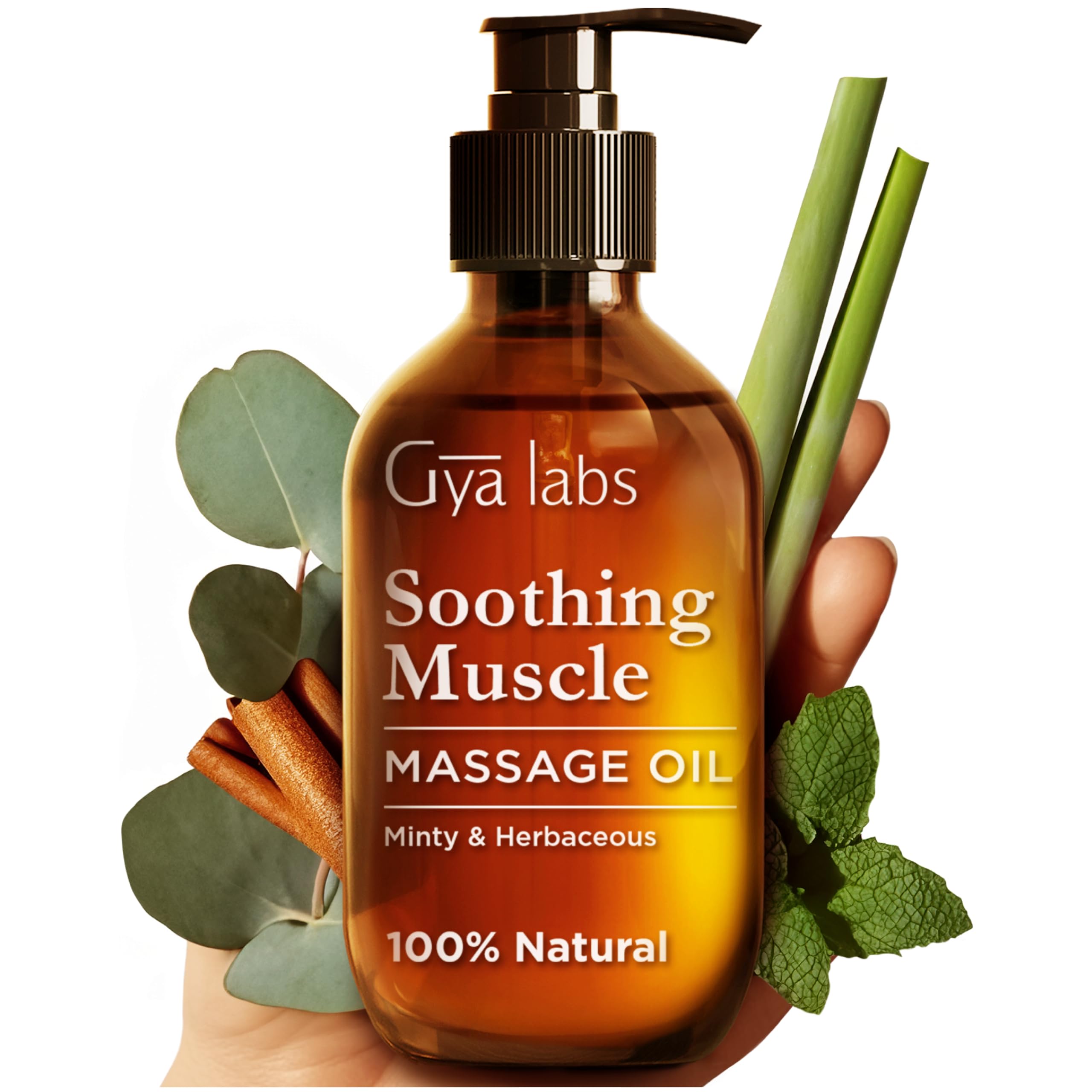 Gya Labs Soothing Massage Oil – 6.76 Fl Oz | Non-Greasy Formula for Sore Muscles & Deep Relaxation