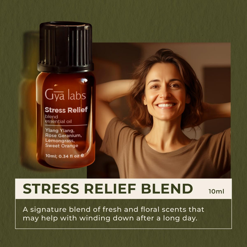 Gya Labs Stress Relief Essential Oil Blend – Diffuser & Aromatherapy, 0.34 Fl Oz