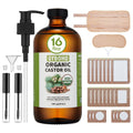 GYBOHO Castor Oil Pack Wrap + 16oz Organic Castor Oil with Patches - USDA Organic