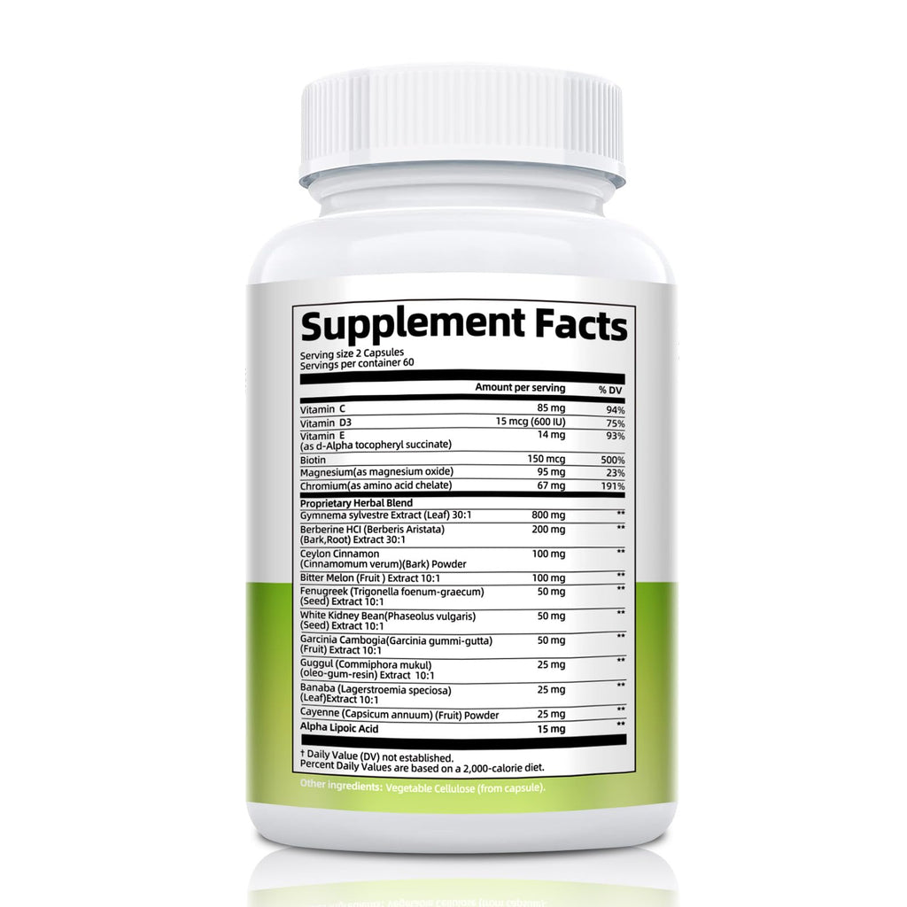 Gymnema Sylvestre 24,000 mg | 17-in-1 Herbal Complex with Berberine, Cinnamon & Chromium