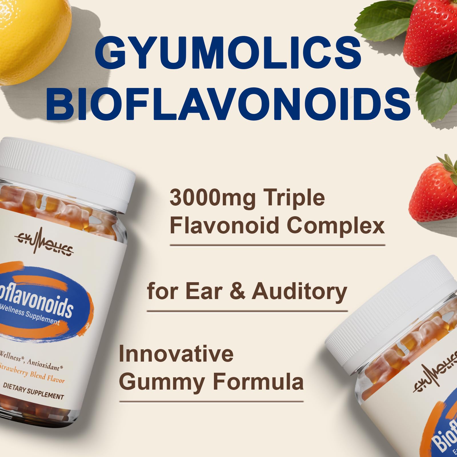 Gyumolics Flavonoid Gummies 3000mg – Bioflavonoid Complex + Vitamin C (60 Gummies)