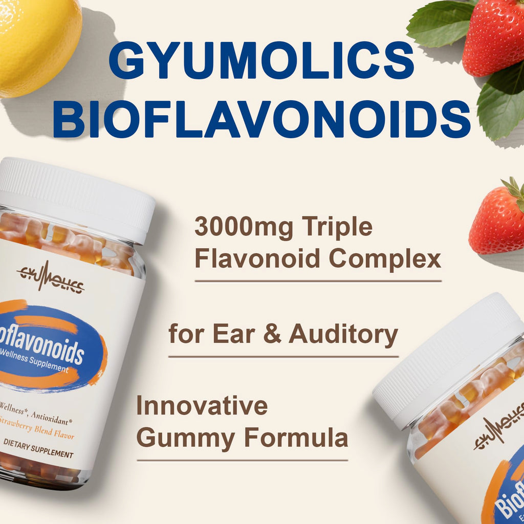 Gyumolics Flavonoid Gummies 3000mg – Bioflavonoid Complex with Hesperidin, Quercetin & Vitamin C – 120 Gummies