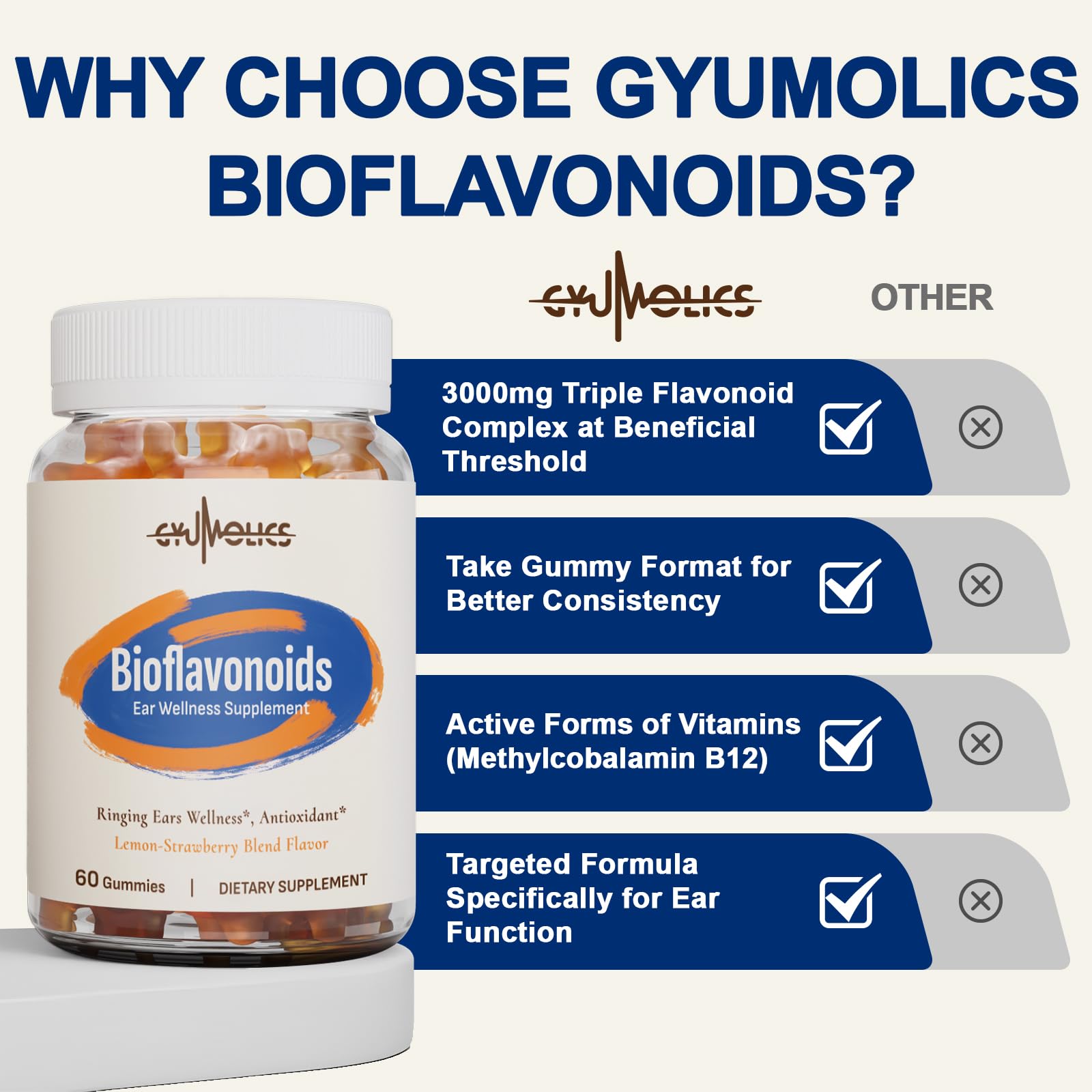 Gyumolics Flavonoid Gummies 3000mg – Bioflavonoid Complex with Hesperidin, Quercetin & Vitamin C – 120 Gummies