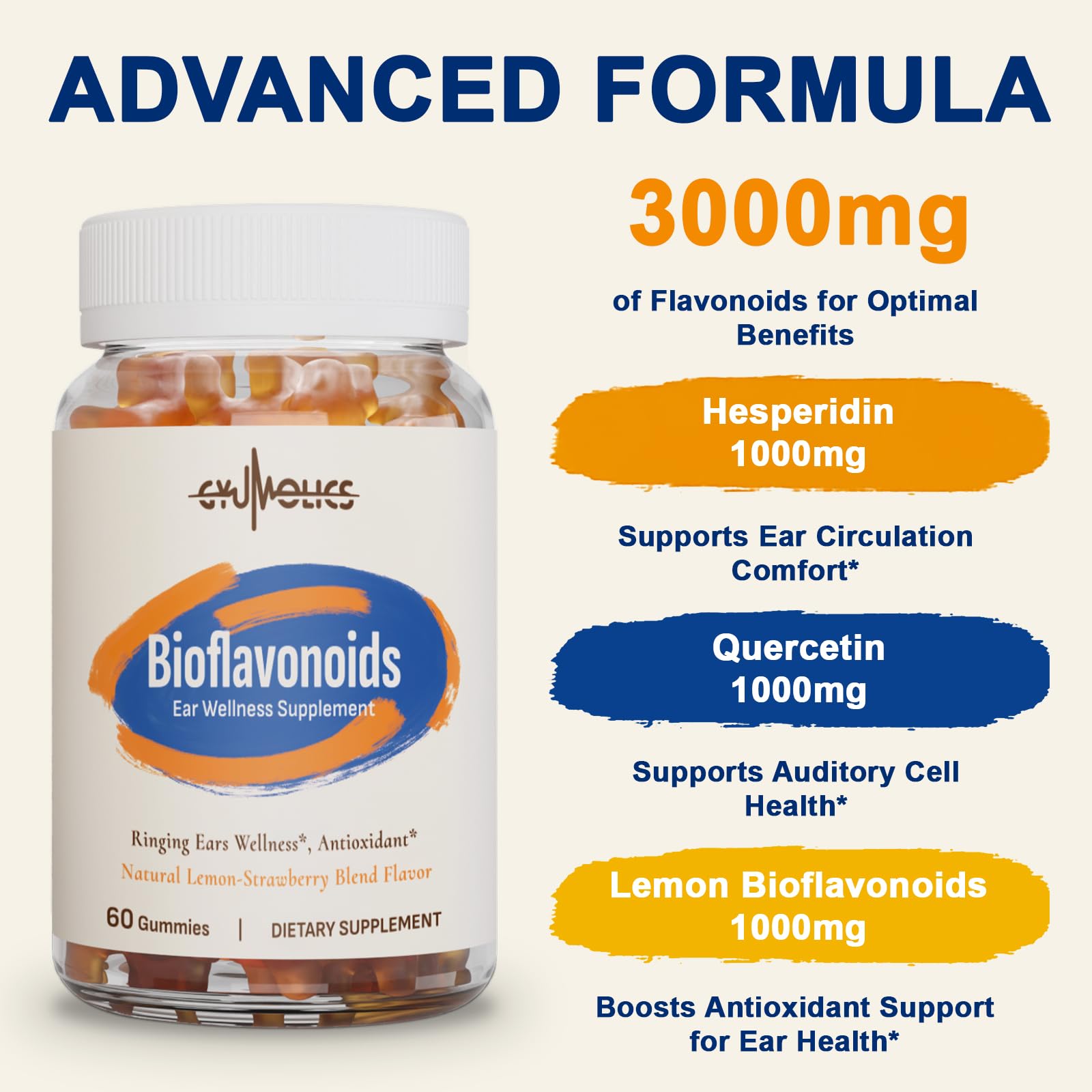 Gyumolics Flavonoid Gummies 3000mg – Bioflavonoid Complex with Hesperidin, Quercetin & Vitamin C – 120 Gummies