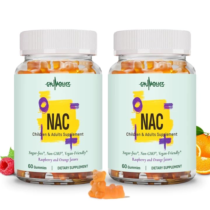 Gyumolics NAC Gummies 1000mg Adults & 500mg Kids – Vegan, Sugar-Free, 120 Gummies