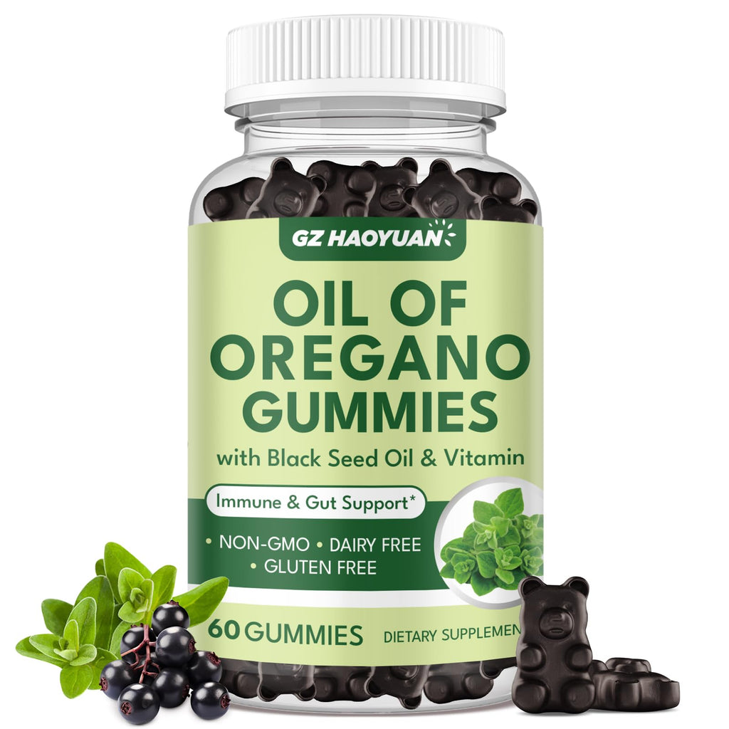 GZ HAOYUAN Oregano Gummies with Black Seed Oil & Vitamin D3