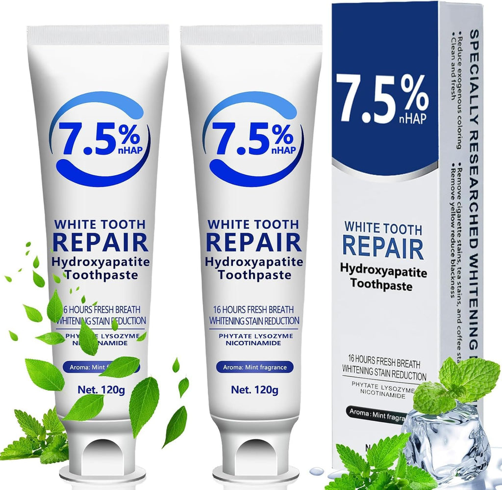 7.5% Hydroxyapatite Toothpaste Set – 2 Pcs for Enamel Protection & Strengthening