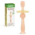 Haakaa 360° Baby Toothbrush with Suction Base – Gentle Cleaning for Toddler, Food-Grade Silicone, Adjustable Safety Shield – Pink (1 Piece)