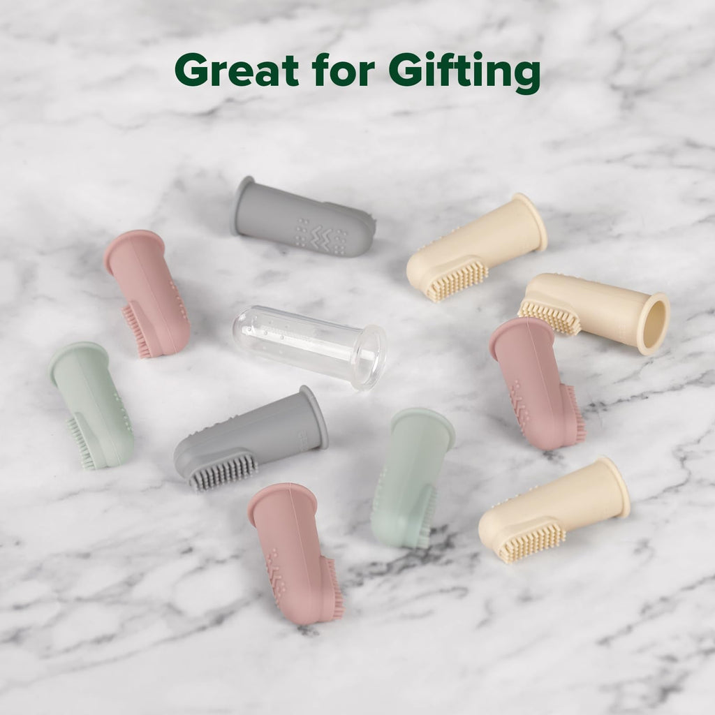 Haakaa Silicone Baby Finger Toothbrush Set - Soft Bristle with Case