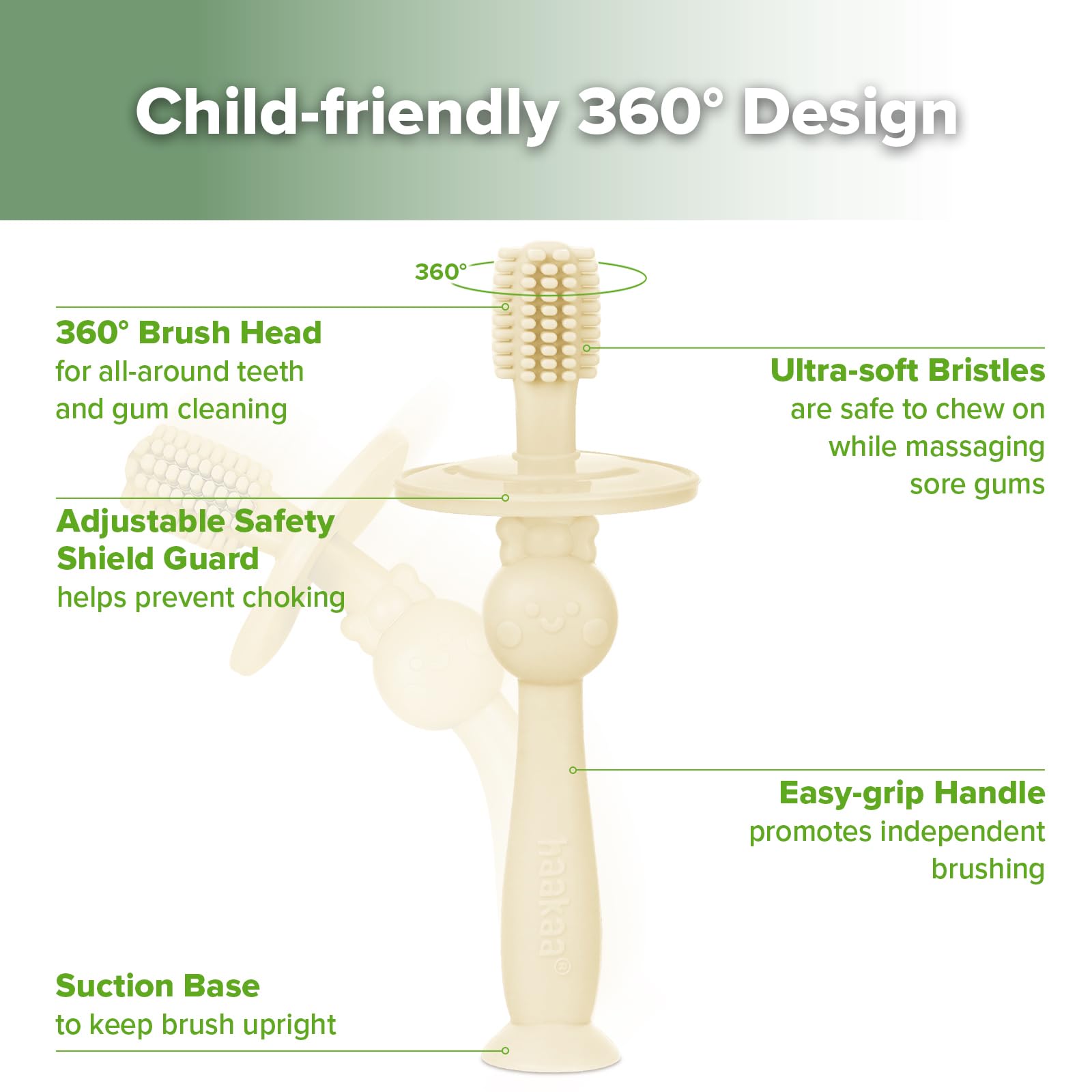 Haakaa Infant Toothbrush – 360° All‑Round Baby Toothbrush (6m+)
