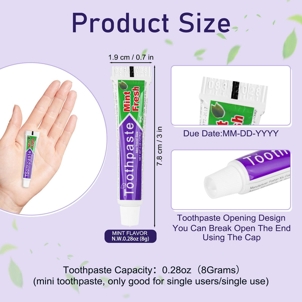 HAIFOTRVA 100 Tubes Travel Size Mint Toothpaste 
0
0
0
0
0
0
0
0
0
0  oz, Bulk for Hotels & Travel
