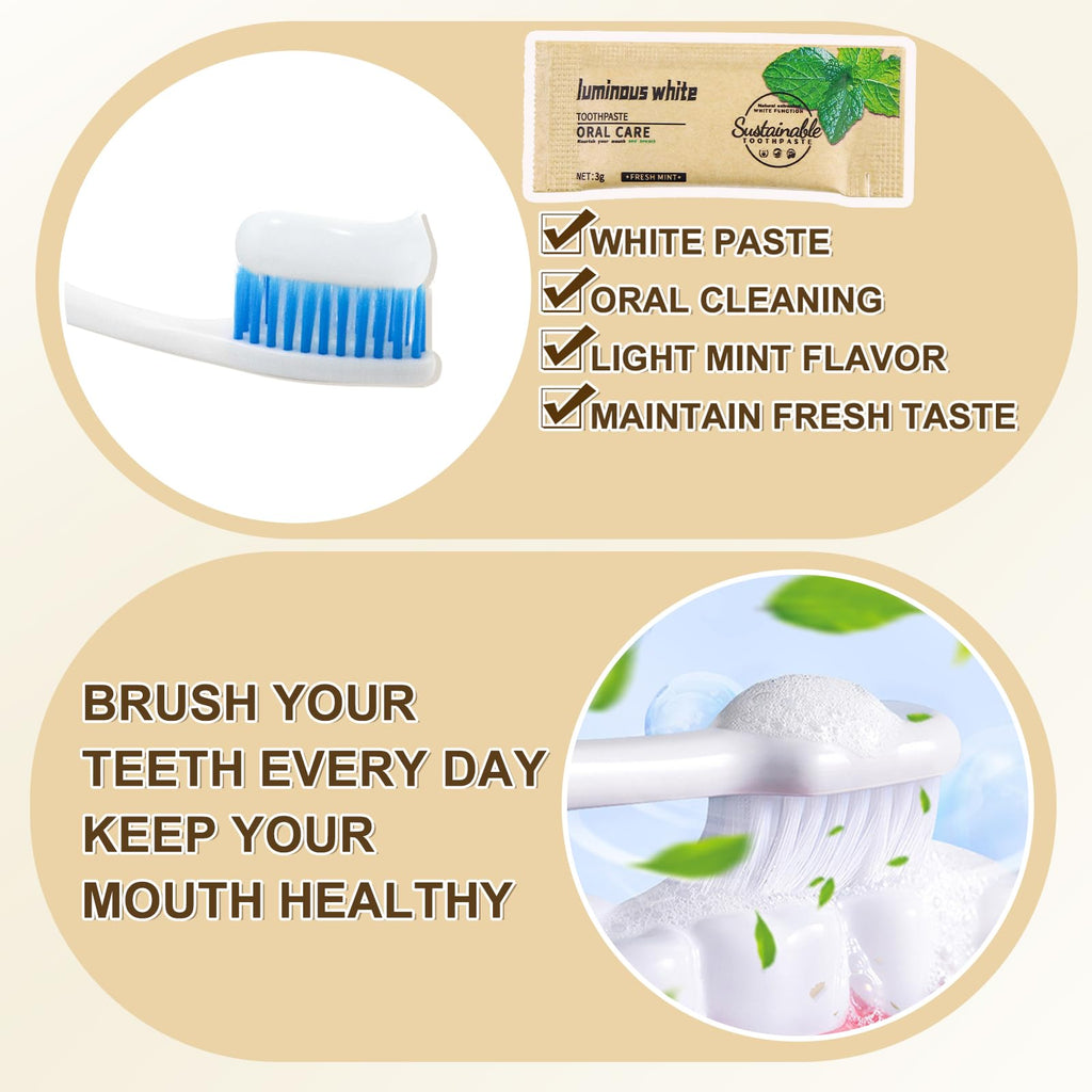 HAIFOTRVA 30 Pack Travel Toothpaste 0.105 oz – Mini Mint for Hotels