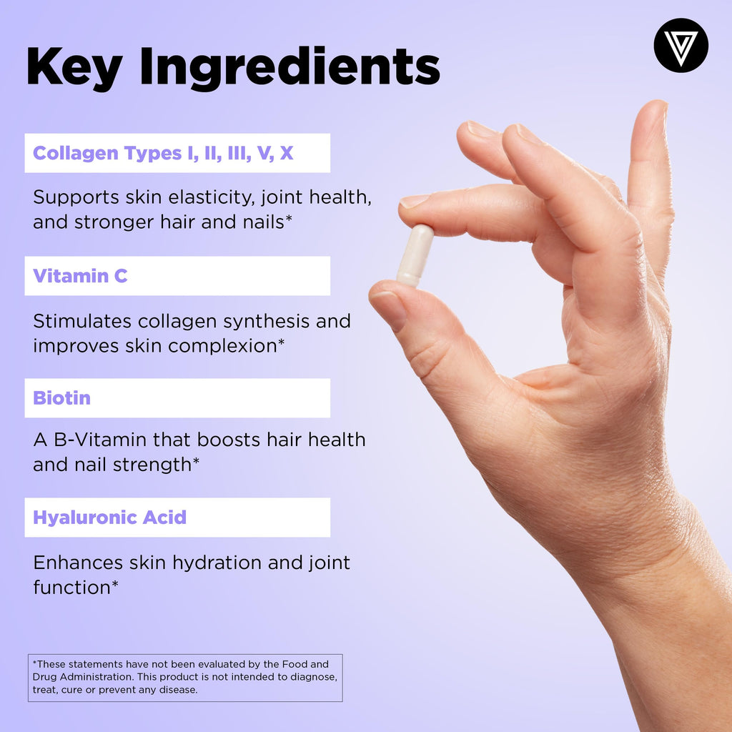 Vital Vitamins Multi Collagen Complex Plus - 150 Capsules | Hair, Skin, Nails