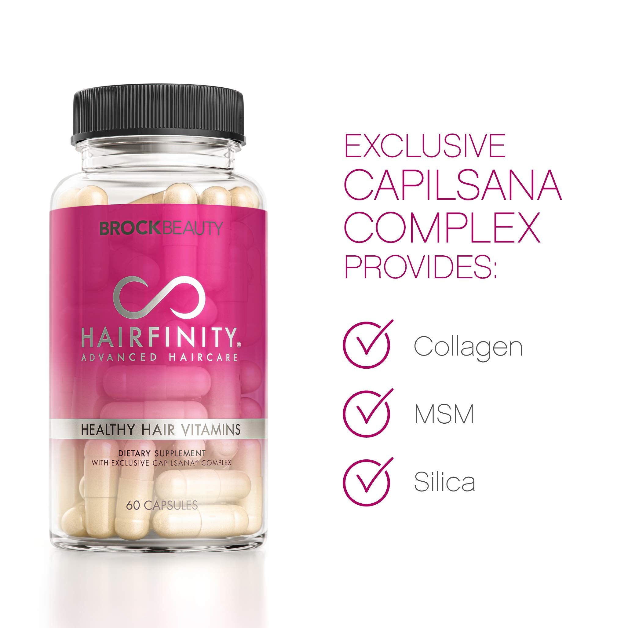 Hairfinity Hair Vitamins - Scientifically Formulated with Biotin, Amino Acids, and a Vitamin Supplement That Helps Support Hair Growth - Vegan - 60 Veggie Capsules (1 Month Supply)