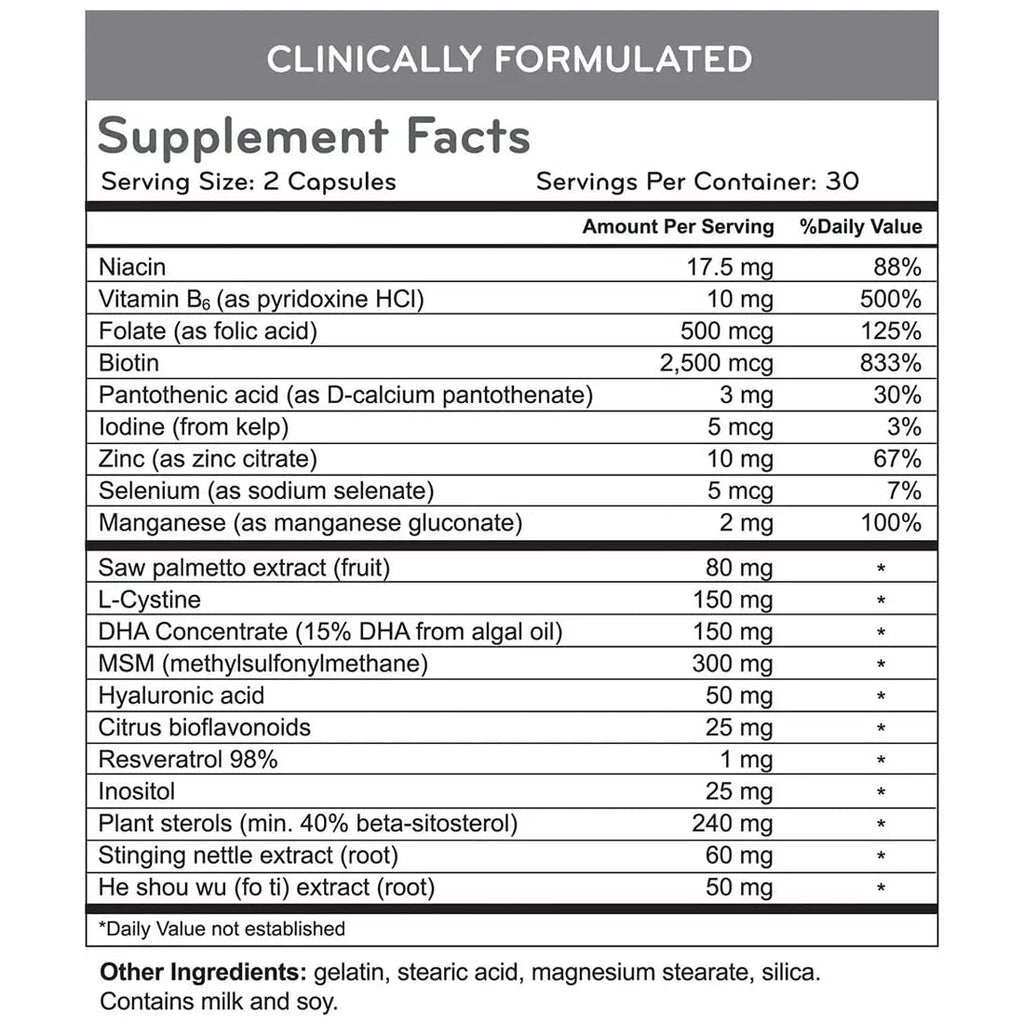 Hairmax Hair, Skin & Nails Supplement – Hair Loss & Regrowth (2 Bottles)