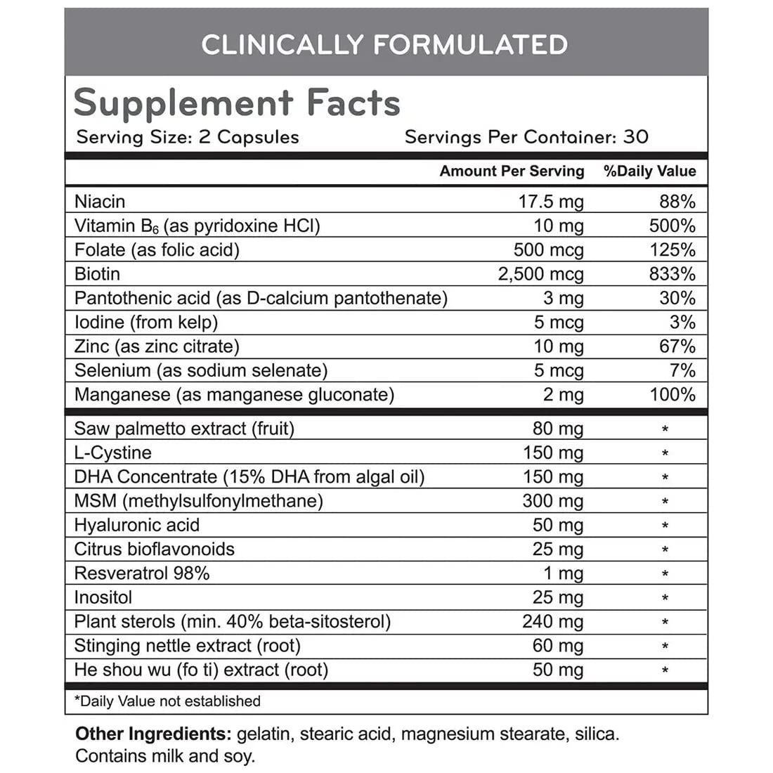 Hairmax Hair, Skin & Nails Supplement – Hair Loss & Regrowth (2 Bottles)