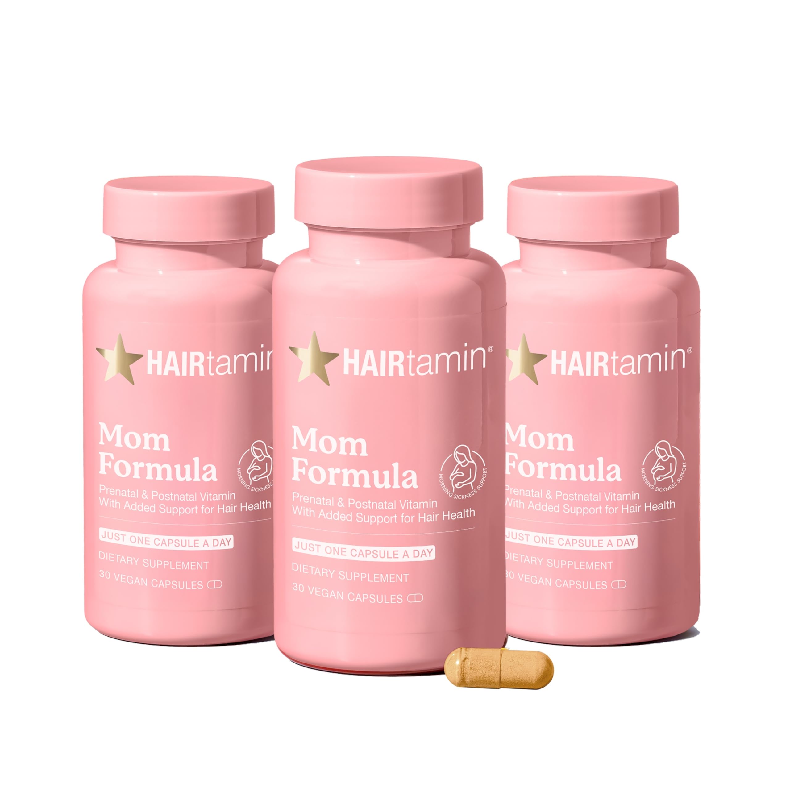 HAIRtamin MOM Vegan Prenatal & Postnatal Multivitamin – Hair, Nails & Skin Support | 3-Pack