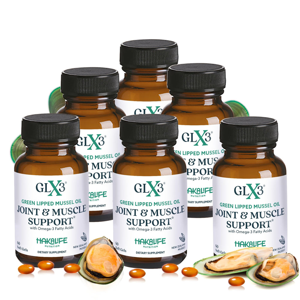 HAKA Life Nutrition GLX3 Extra Strength Green Lipped Mussel Oil Capsules – Joint Comfort Support (6 Pack)