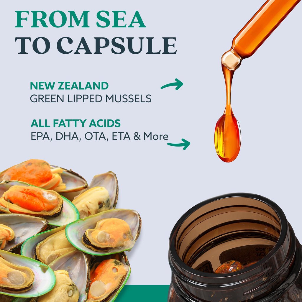 HAKA Life Nutrition GLX3 Extra Strength Green Lipped Mussel Oil Capsules – Joint Comfort Support (6 Pack)