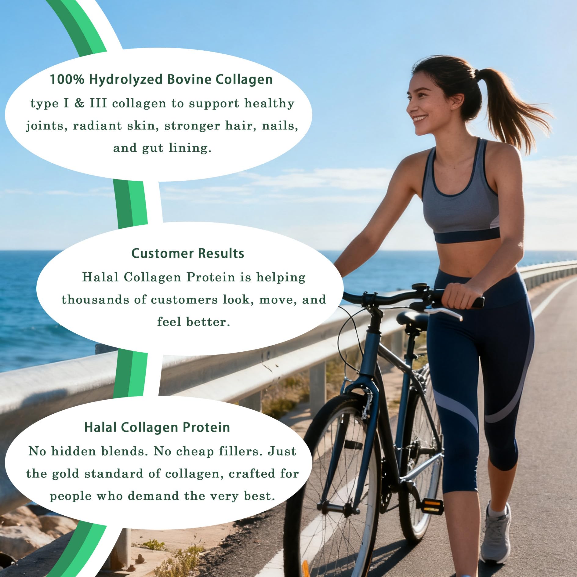 Halal Collagen Protein Powder – Grass-Fed, Organic, Hydrolyzed, Unflavoured | 30 Servings