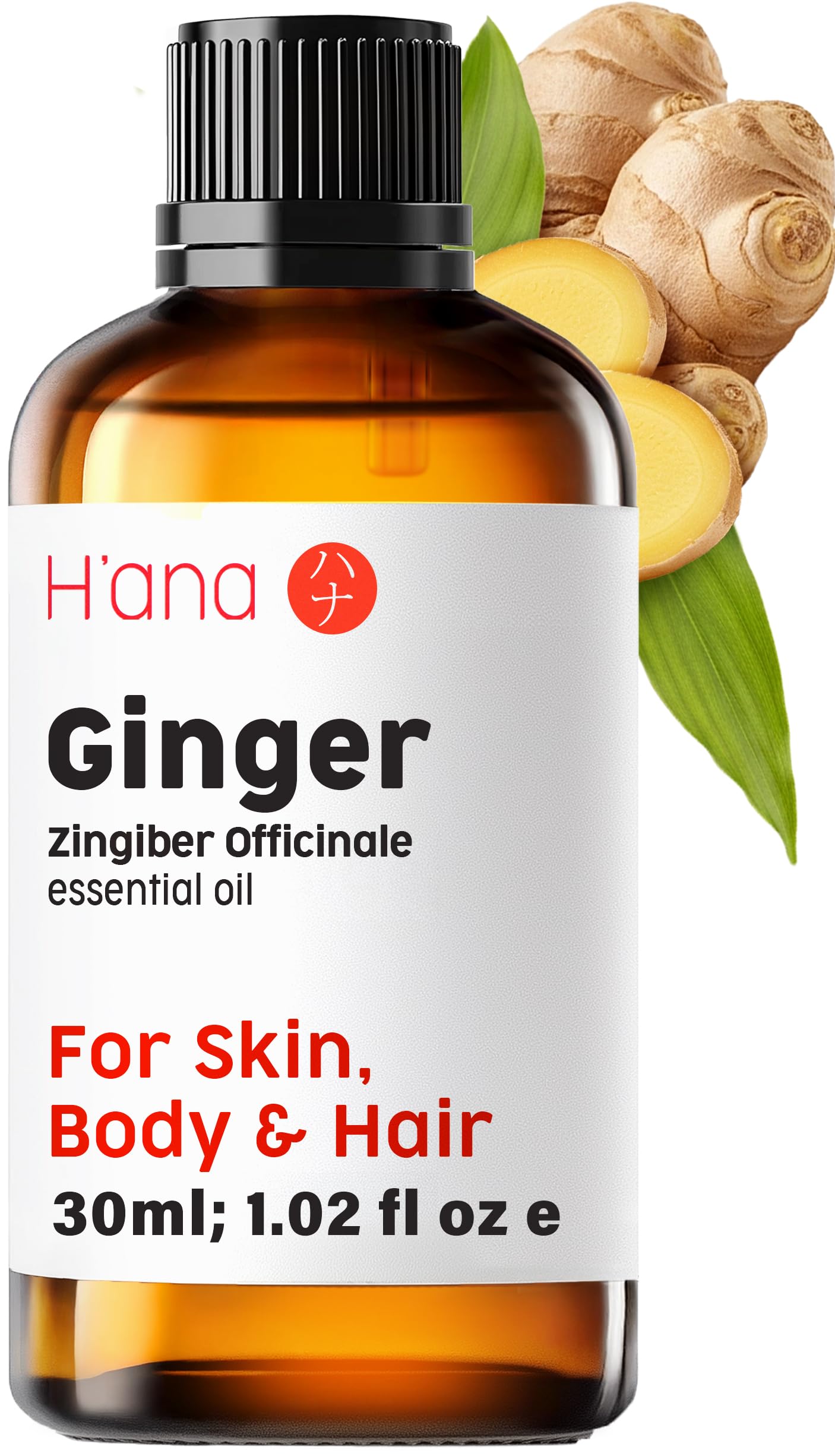 H'ana Ginger Essential Oil 1.02 fl oz | Hair, Skin & Diffuser