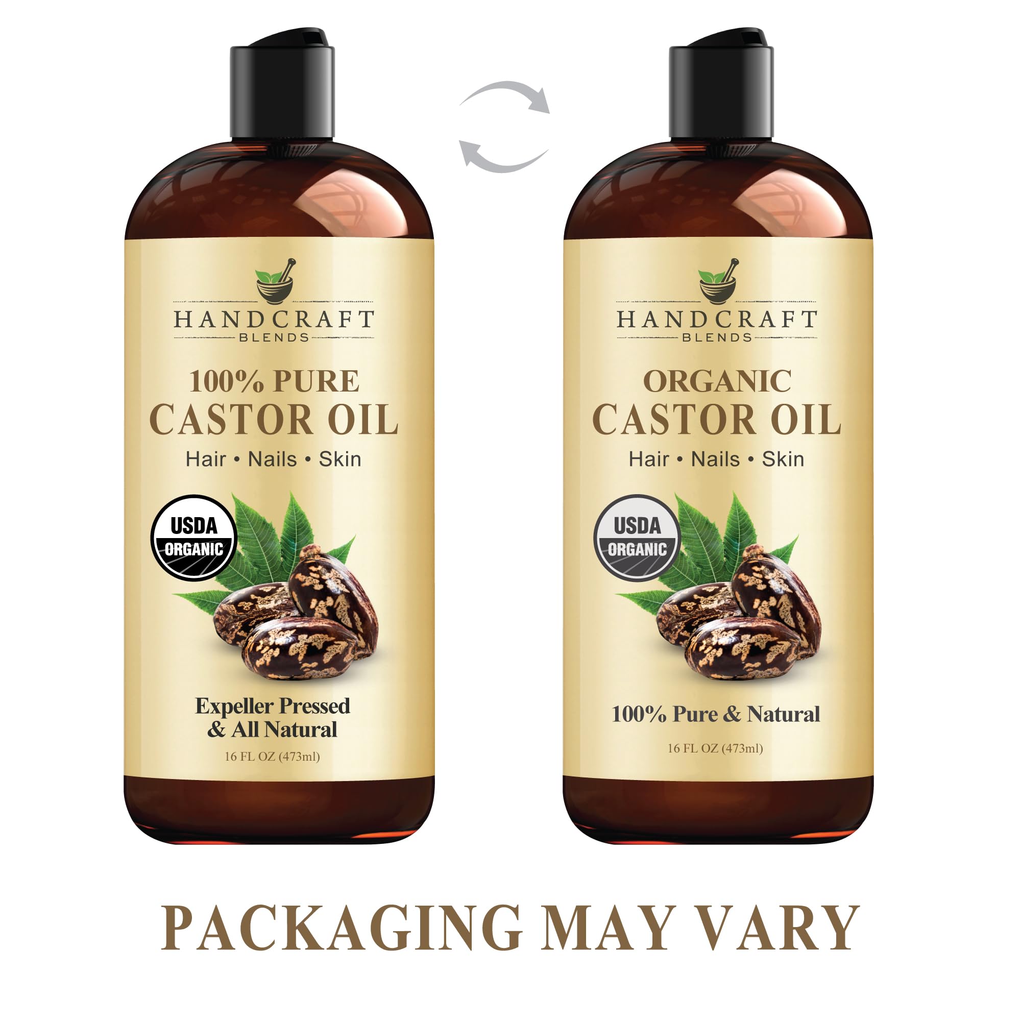Handcraft Blends Organic Castor Oil – 16 oz | Pure & Natural Carrier Oil