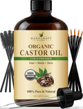 Handcraft Blends Cold-Pressed Organic Castor Oil 4 Oz - Pure & Natural