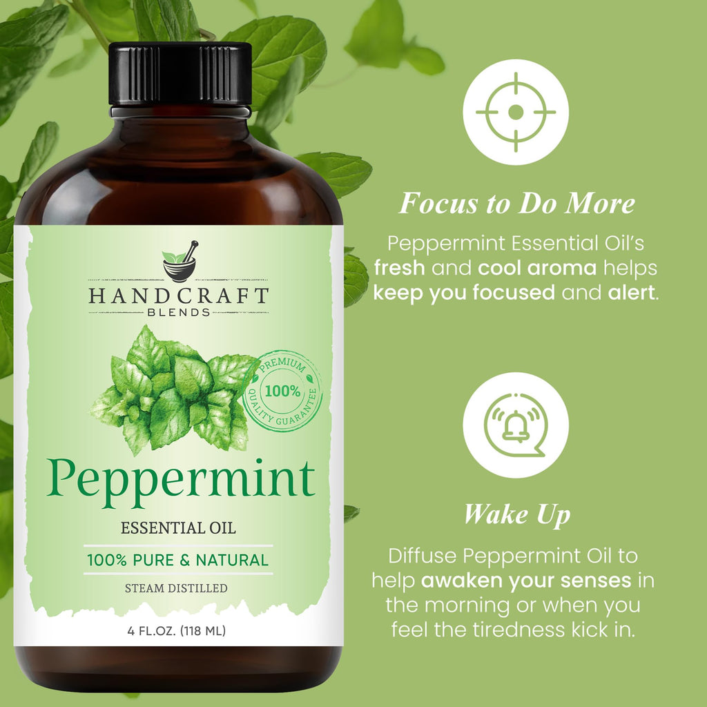 Handcraft Blends Peppermint Essential Oil – 4 oz | 100% Pure & Natural Premium Grade
