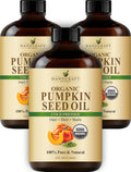 Handcraft Blends Cold-Pressed Organic Pumpkin Seed Oil – 4 Fl Oz (Pack of 3) – 100% Pure Carrier Oil for Hair, Skin, Nails & Massage