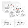 Handmade Candle Care Instruction Card - 50 Pack (3.5 x 2 in) Marble Look Design
