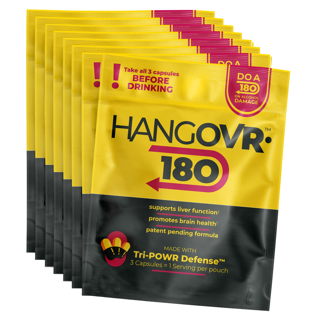Hangovr 180 Tri-Power Before Drinking Defense - 8-Pack | Liver & Brain Support