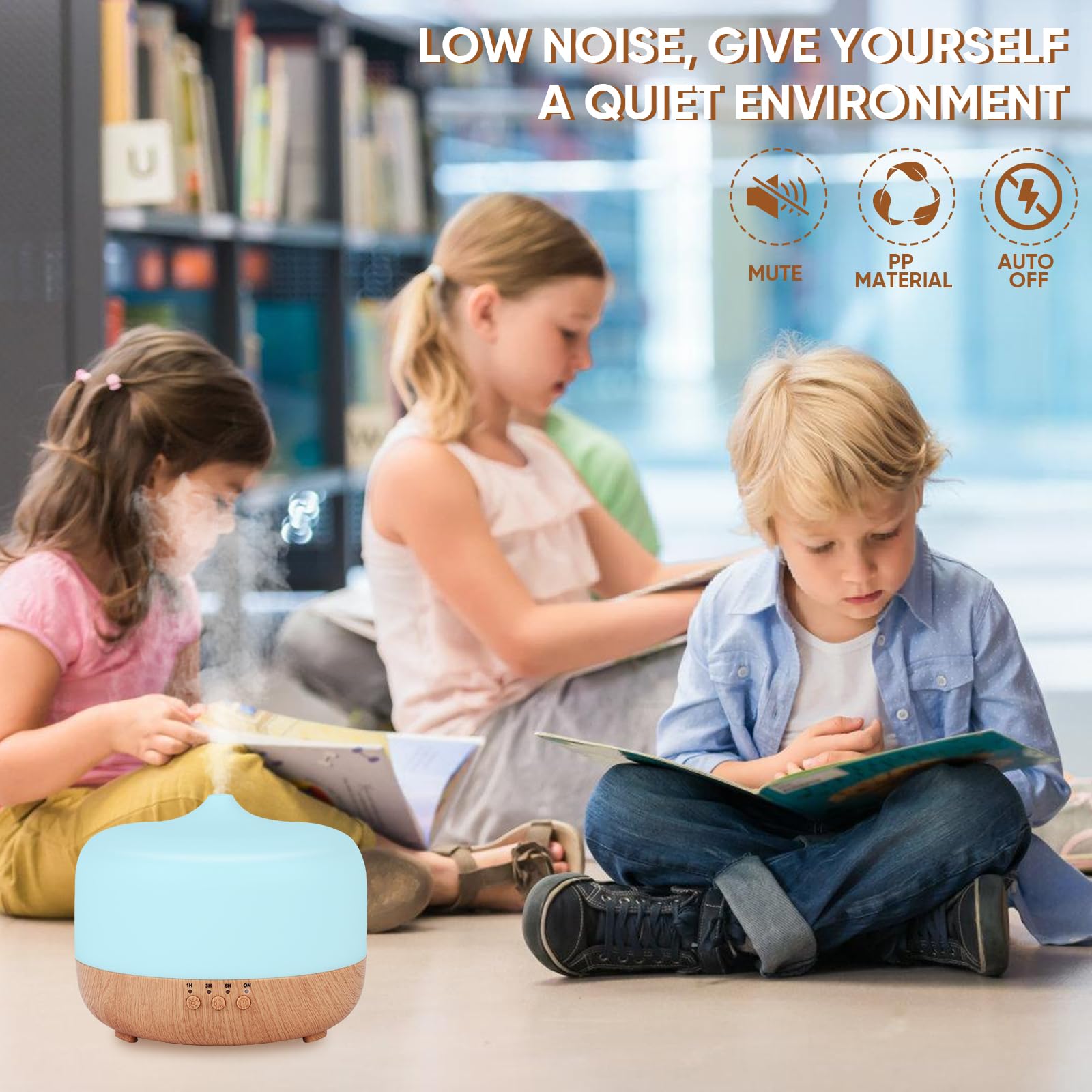 HAPPTWS 1000ml Essential Oil Diffuser with Remote Control - 7 Color LED for Large Rooms