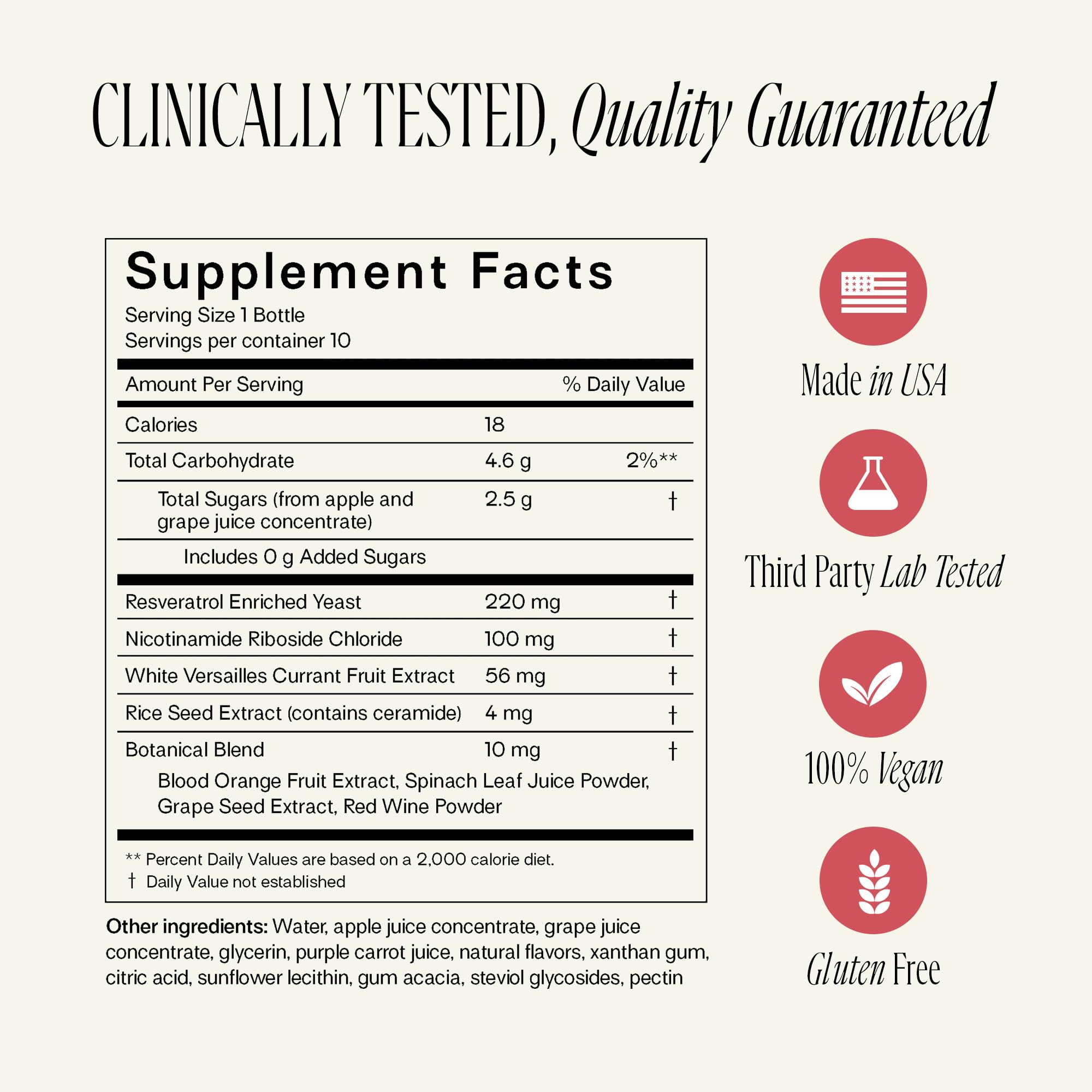 Happy Aging Liquid NAD+ Shot – Liposomal NR, Resveratrol, Antioxidants | 10 Shots