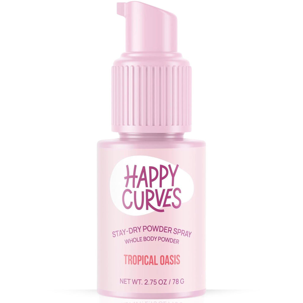 HAPPY CURVES Comfort Powder – Talc-Free Anti-Chafe Powder for Inner Thighs & Private Areas | Tropical Oasis