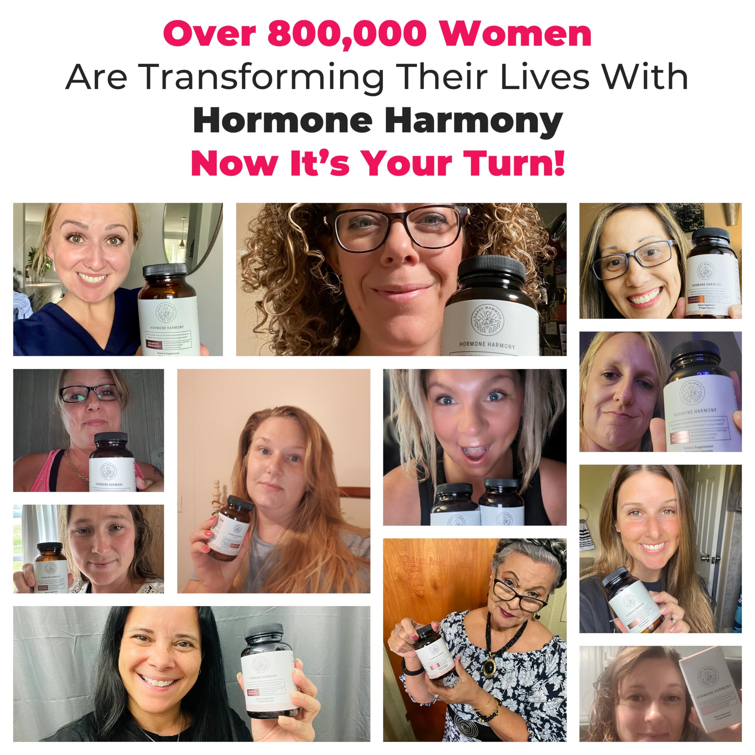 Happy Mammoth Hormone Harmony — Natural Hormonal Support for Women, 72 Capsules
