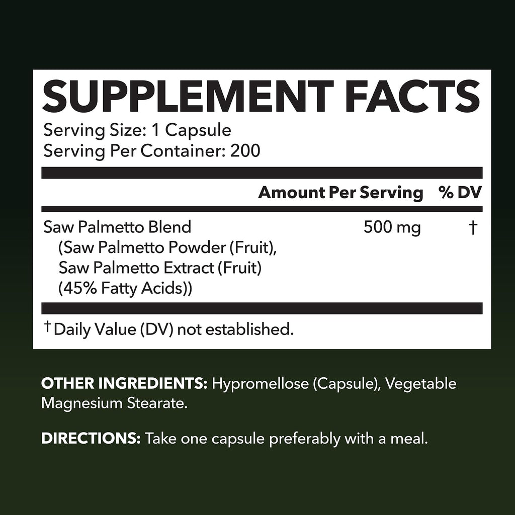 HAVASU NUTRITION Saw Palmetto for Men – Prostate Support & DHT Hair Health (500mg)