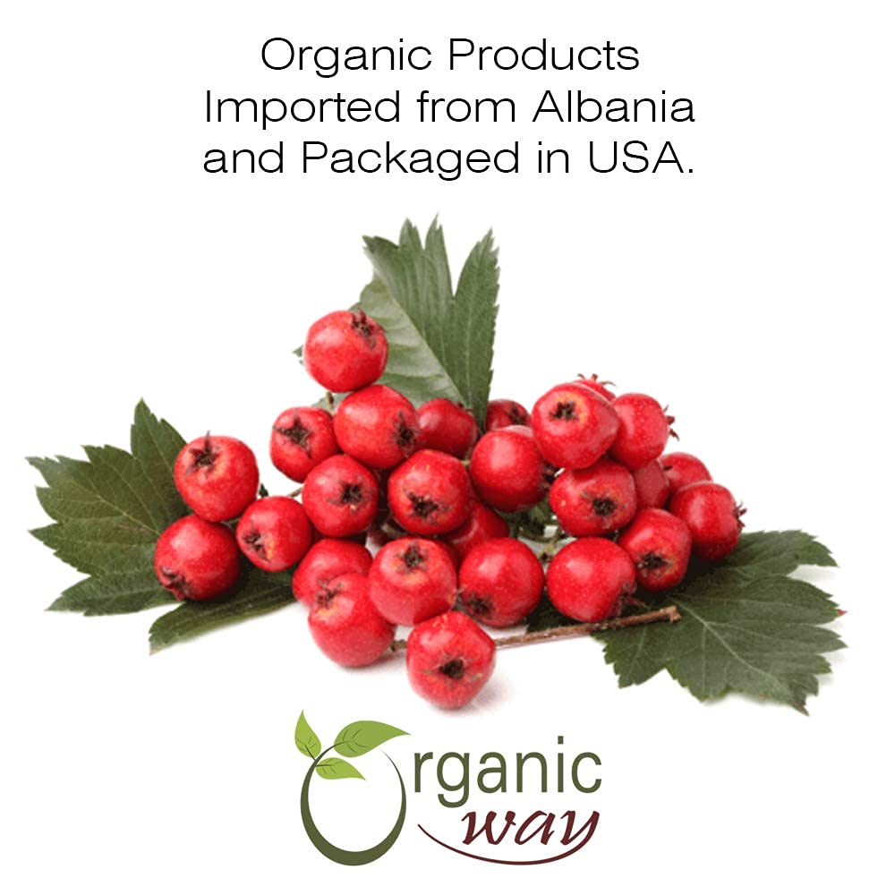 Organic Hawthorn Berries Whole – Albanian Wild-Harvest (4 oz) | Kosher, Vegan, Non-GMO, USDA Certified