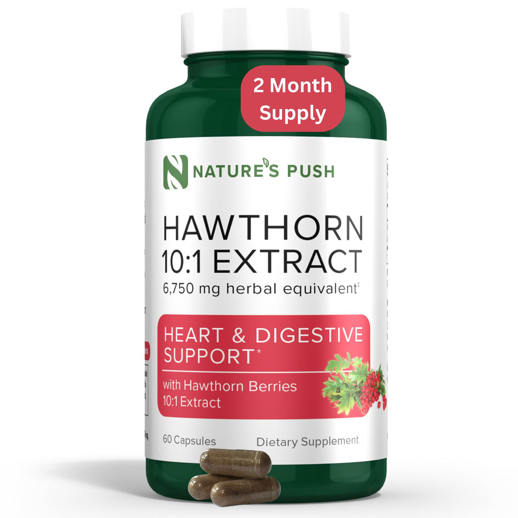 Super Potent Hawthorn Berry 10:1 Extract Capsules – Heart Health, Digestion & Glycemic Support | Non-GMO, Gluten Free, Vegan • USA (60 Count)