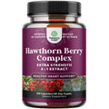 High Strength Hawthorn Berry Capsules - 4:1 Leaf & Flower Extract for Heart Health | 120 Count