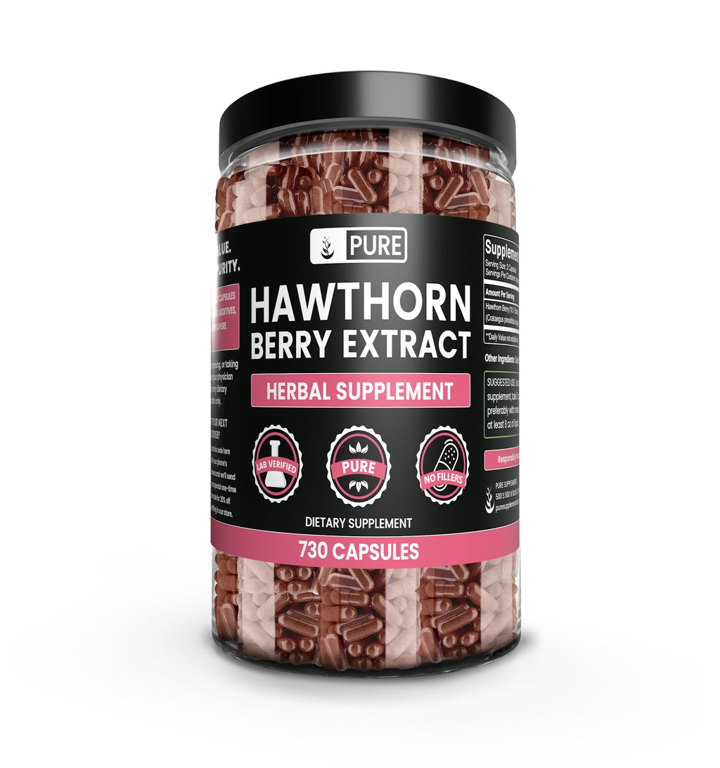 Pure Original Ingredients Hawthorn Berry Extract (730 Capsules) Pure & Natural, No Additives Or Fillers