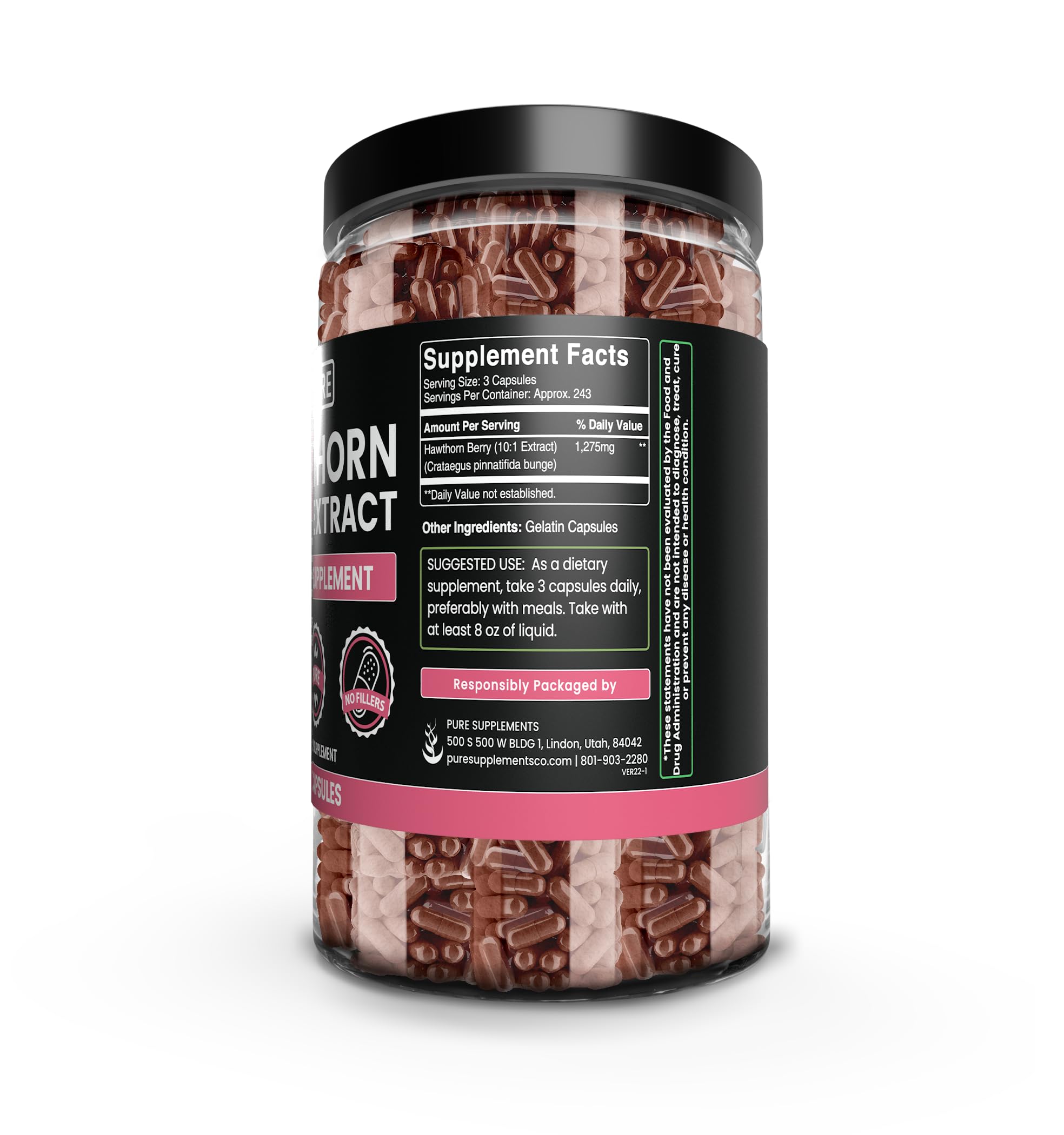 Pure Original Ingredients Hawthorn Berry Extract (730 Capsules) Pure & Natural, No Additives Or Fillers