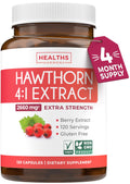 Super Potent Hawthorn Berry Extract Capsules – 4 Month Supply, Heart & Digestive Health (Vegan, Non-GMO, Gluten Free)