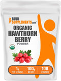 BulkSupplements Organic Hawthorn Berry Powder - Herbal Supplement | Vegan & Gluten Free | 100g