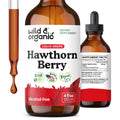 Wild & Organic Hawthorn Berry Tincture 600 mg – Vegan, Alcohol-Free Liquid Drops, 4 fl oz
