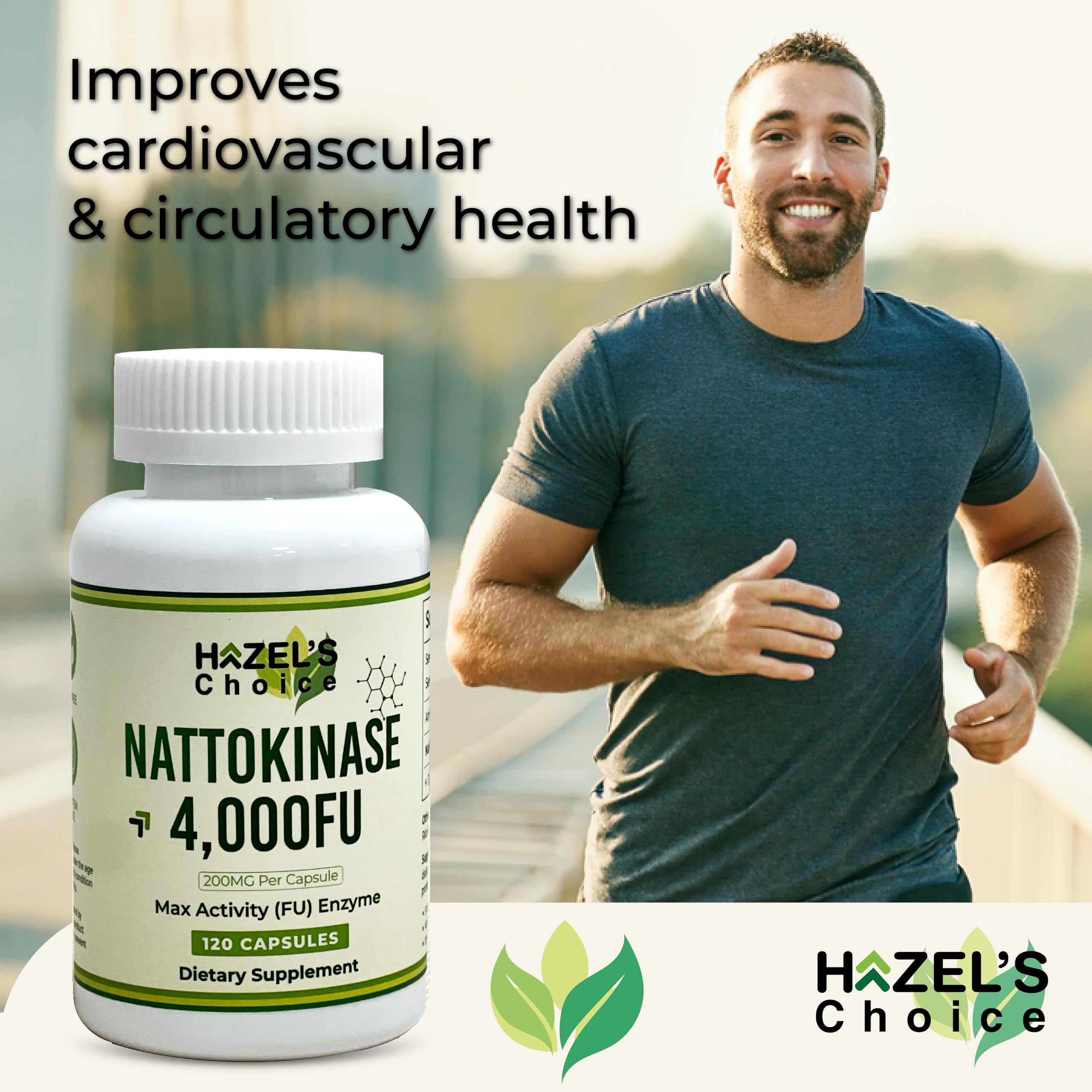 Hazel's Choice Nattokinase 4000 FU – 120 Capsules | 200 mg per Capsule | Non-GMO & Gluten-Free