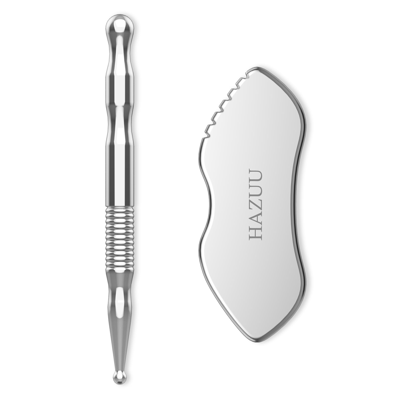 HAZUU Stainless Steel Gua Sha Tool & Acupuncture Pen – Deep Tissue Massage (JGS-3)