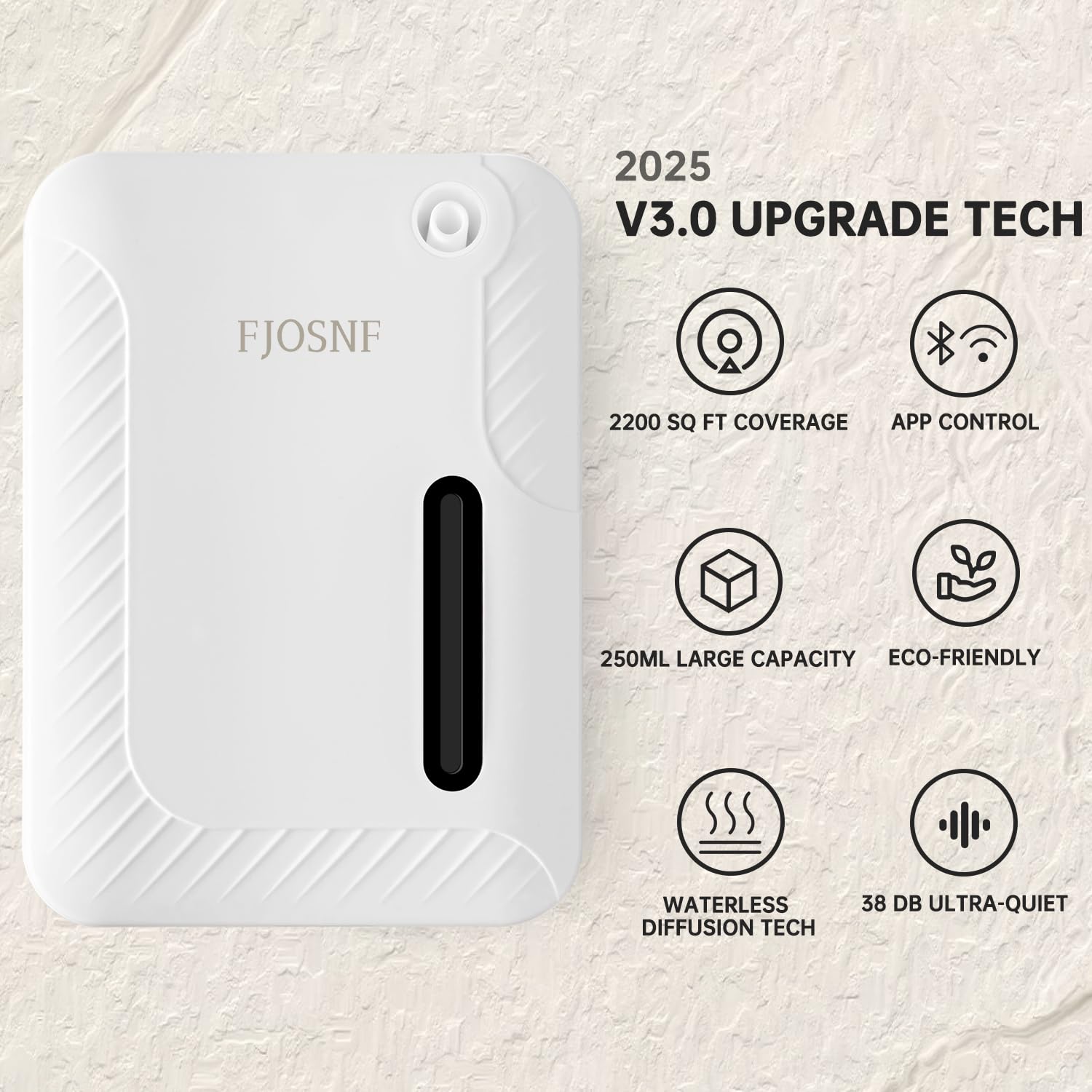 HCZMOPTP 2025 Waterless Diffuser – 2200 Sq Ft Coverage, 250ml, Bluetooth & WiFi App Control