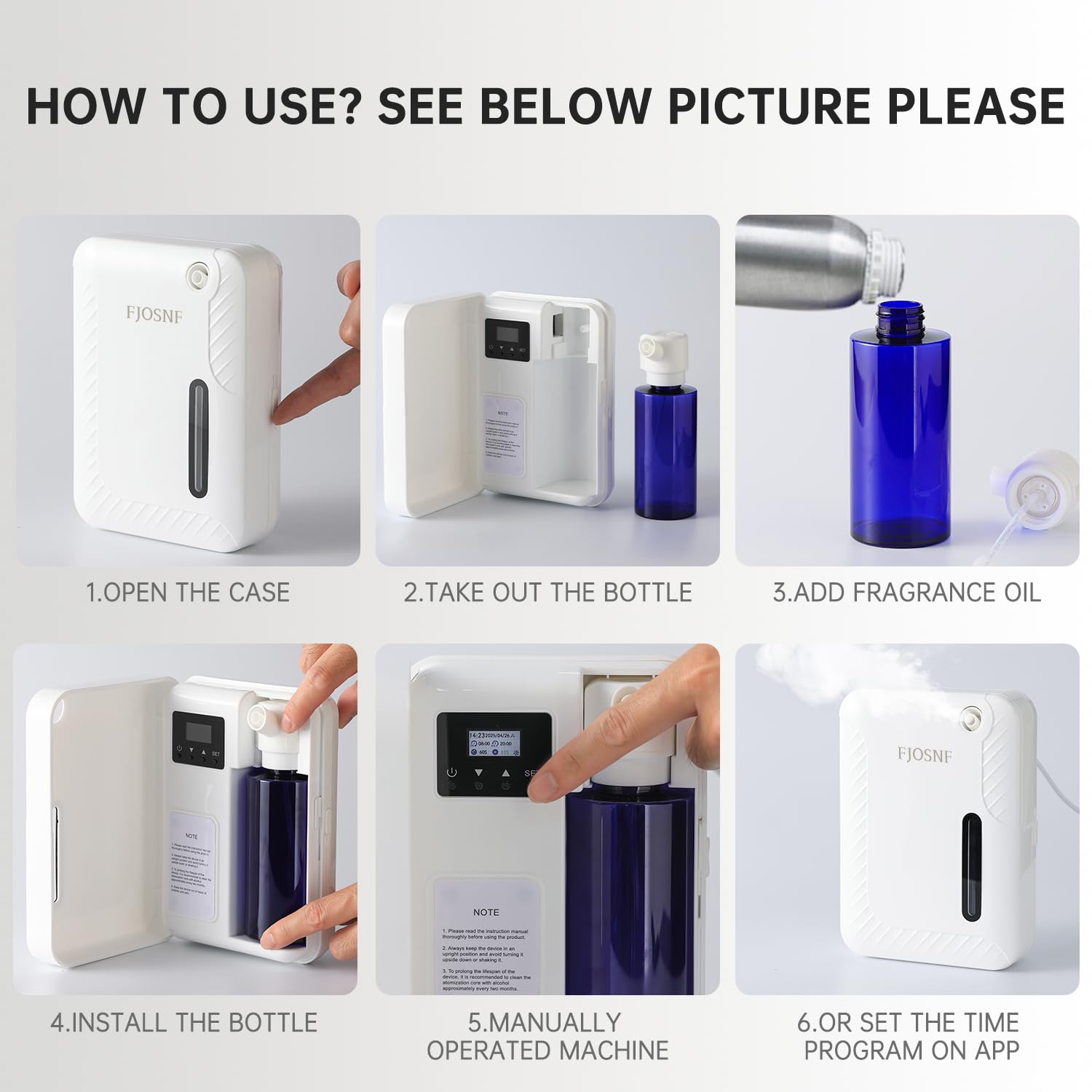 HCZMOPTP 2025 Waterless Diffuser – 2200 Sq Ft Coverage, 250ml, Bluetooth & WiFi App Control