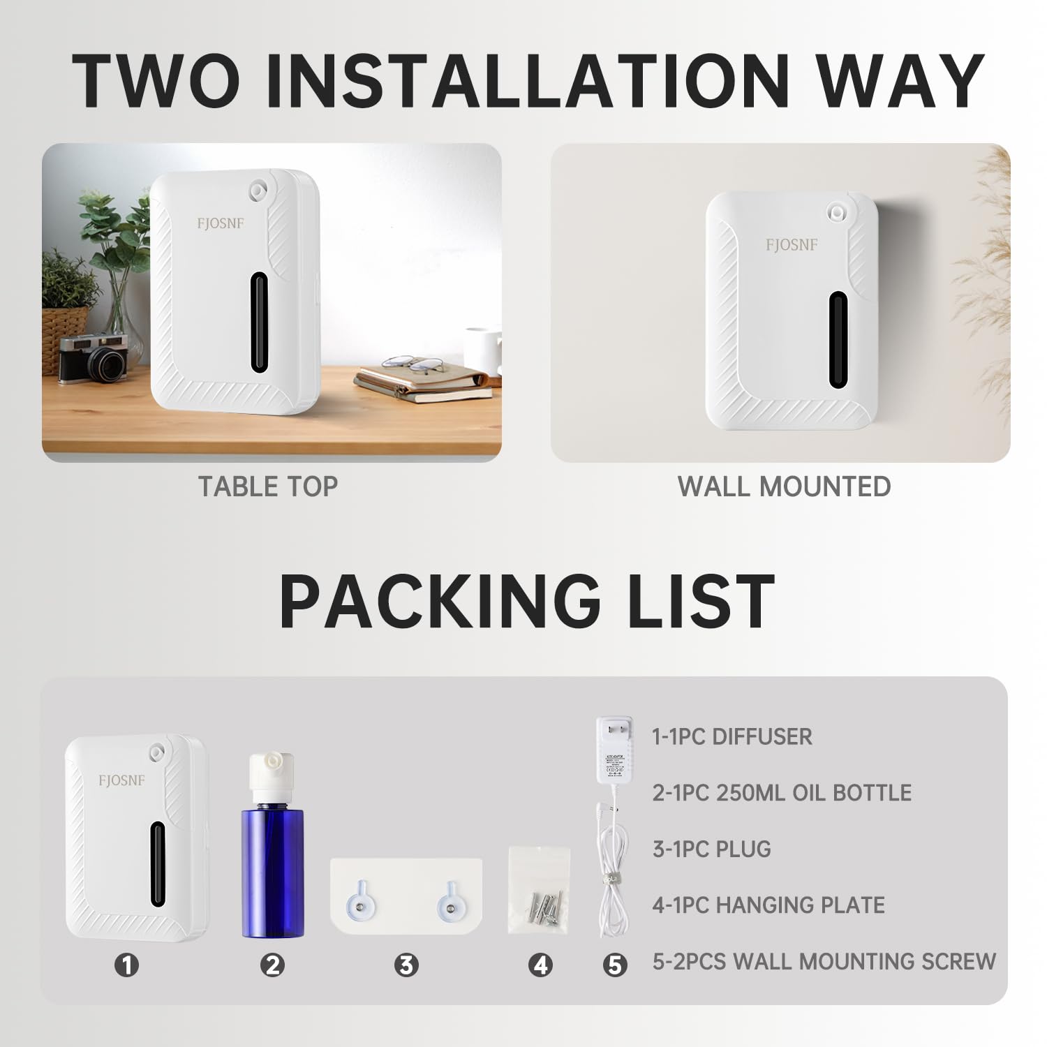 HCZMOPTP 2025 Waterless Diffuser – 2200 Sq Ft Coverage, 250ml, Bluetooth & WiFi App Control